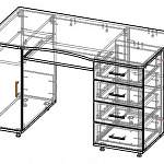 Чертеж Письменный стол КС 20-39 BMS