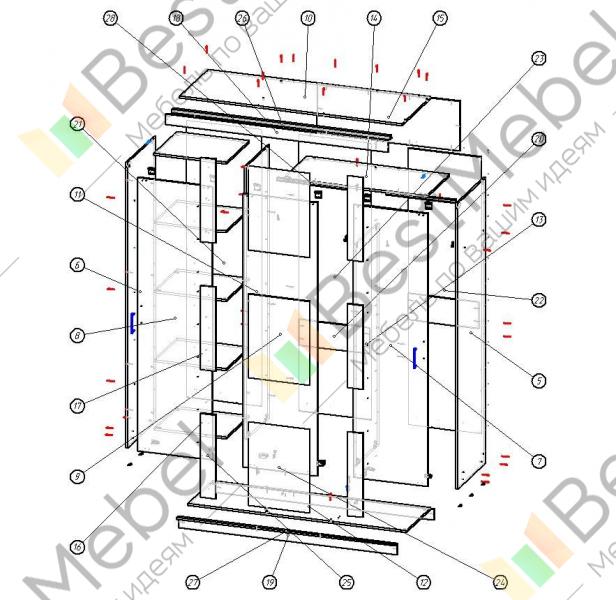 Схема сбора шкафа купе