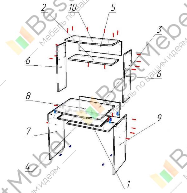 Компьютерный стол ск 17 схема сборки