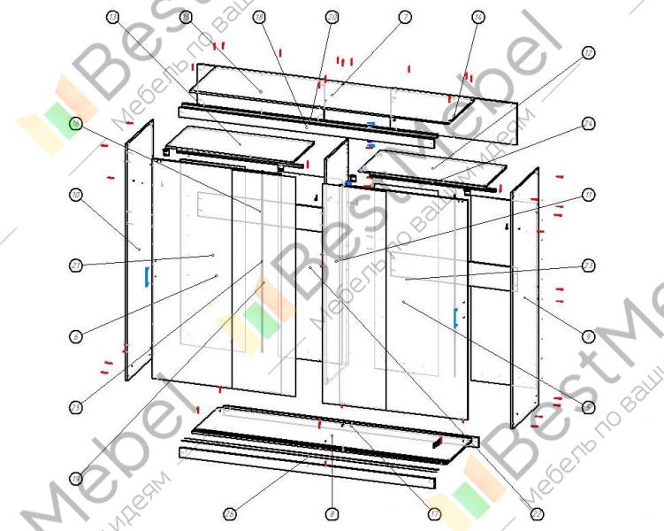 Схема сбора шкафа купе