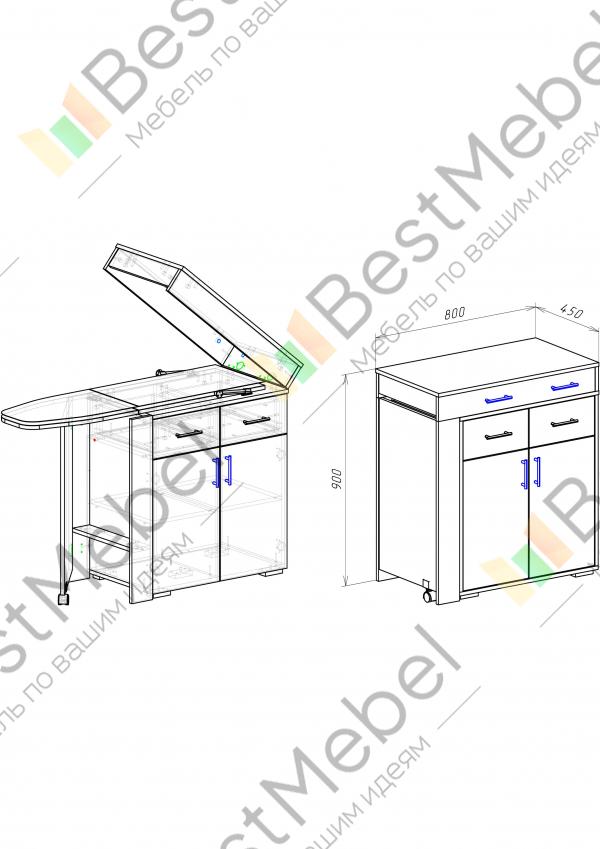 Комод гладильная доска чертеж
