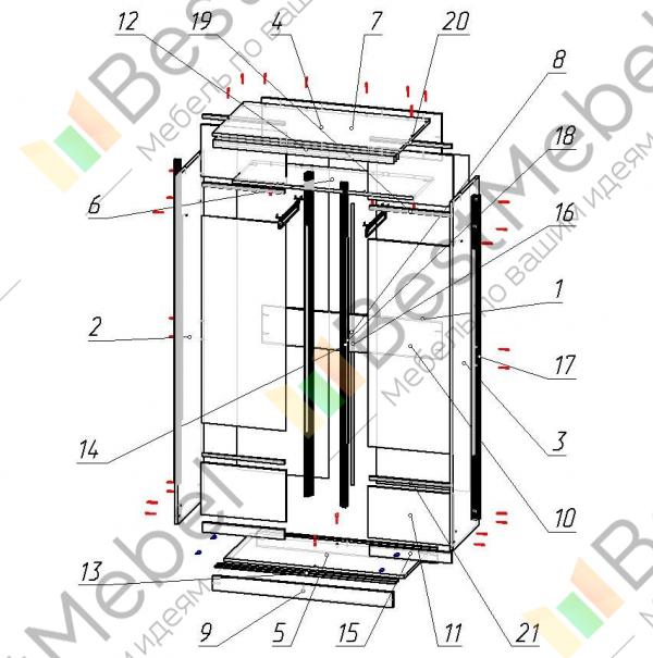 Сборка шкаф купе 3 х дверный схема