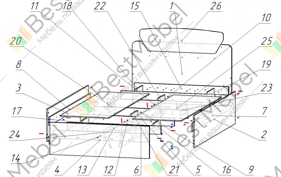Сборка кровати милана схема