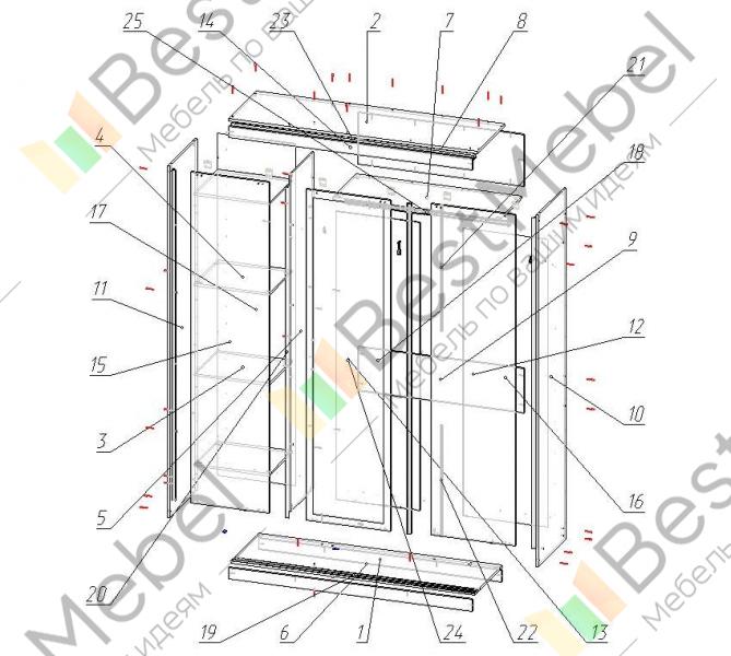 Шкаф купе dwg