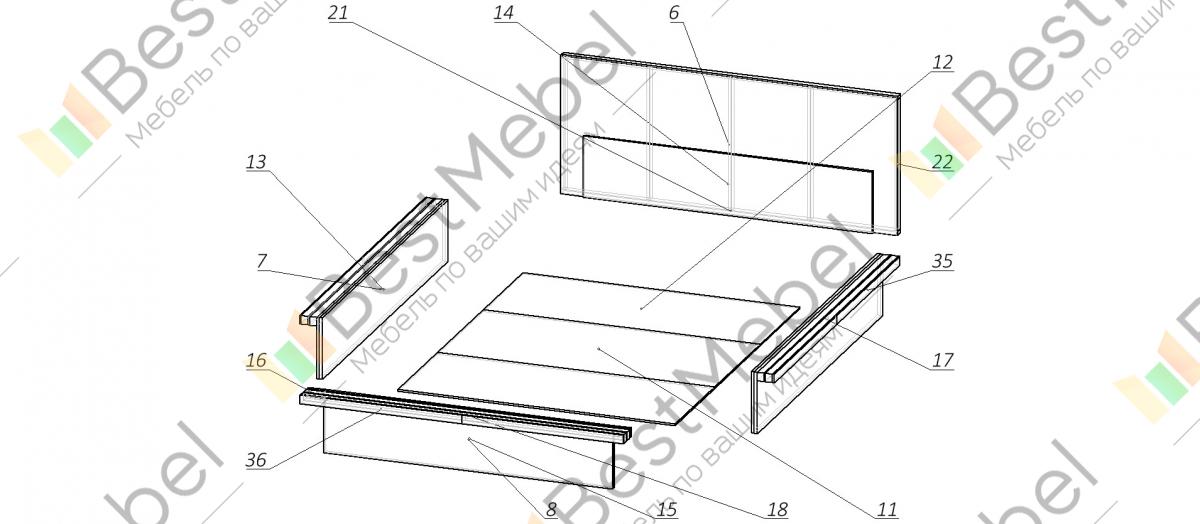 Схема сборки мягкой кровати