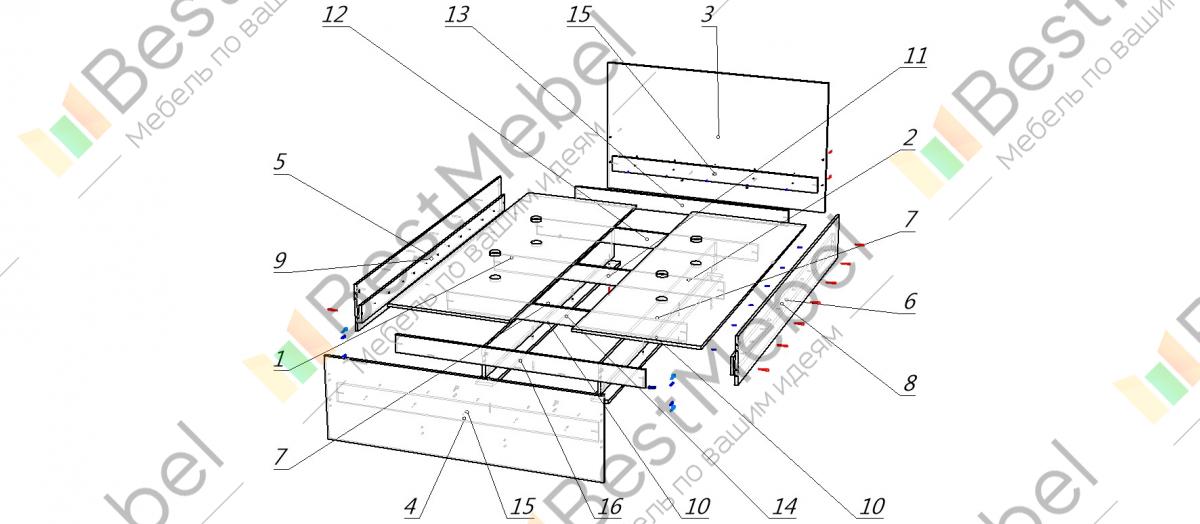 Кровать милена схема сборки