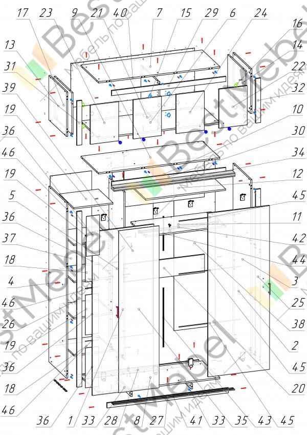 Шкаф купе бруклин схема сборки