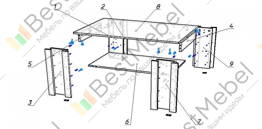 Стол обеденный схема сборки