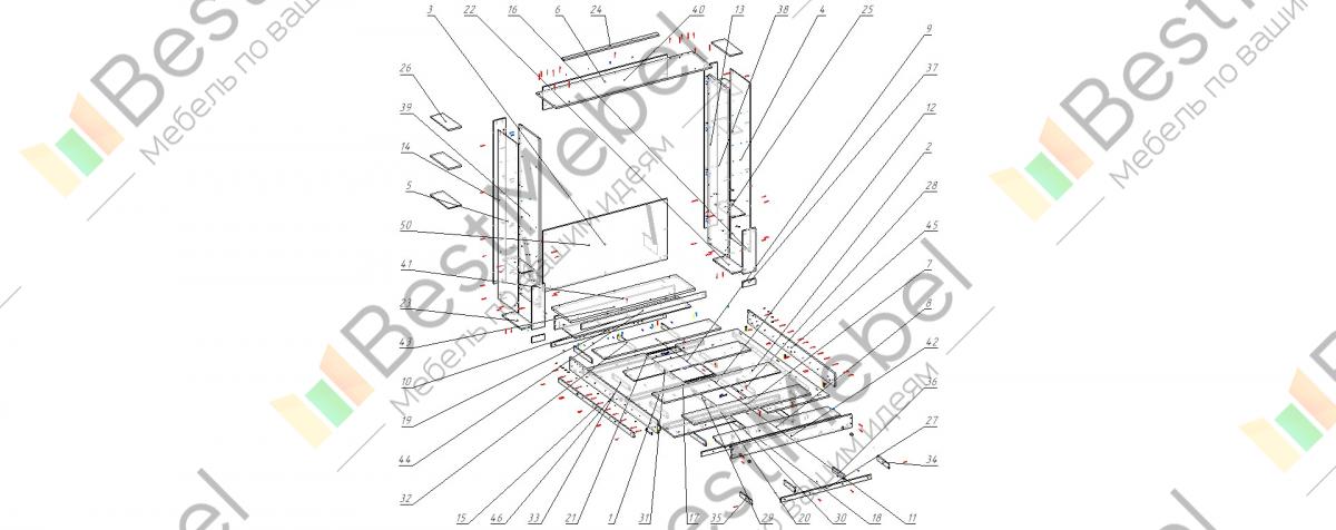 Схема сборки стеллаж ромео 2