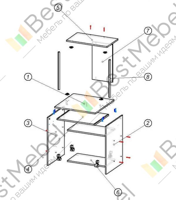 Схема сборки компьютерного стола ск 5