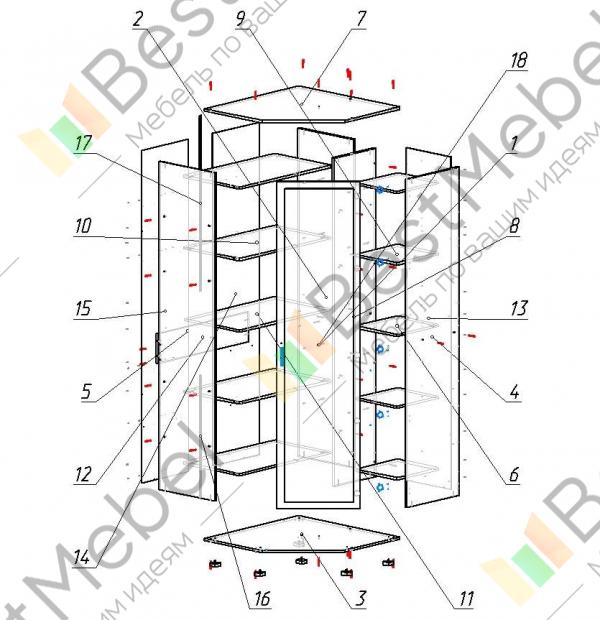 Как сделать угловой шкаф своими руками на примере готового проекта чертежа