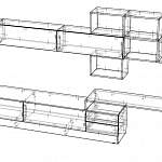 Схема сборки Стенка со столом Вивальди BMS