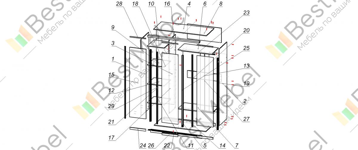 Шкаф купе 15 схема сборки