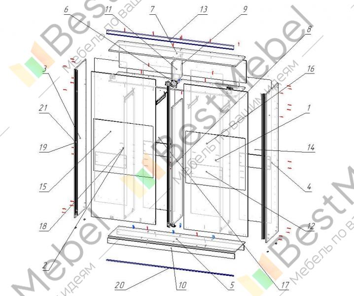 Шкаф купе dwg