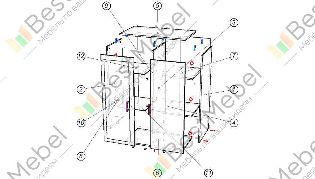 Схема сборки шкафа модерн