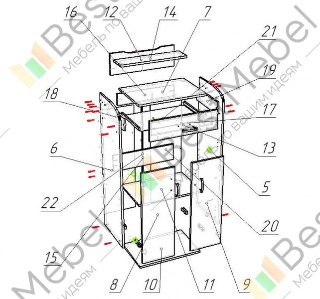 Тумба для обуви восток схема сборки