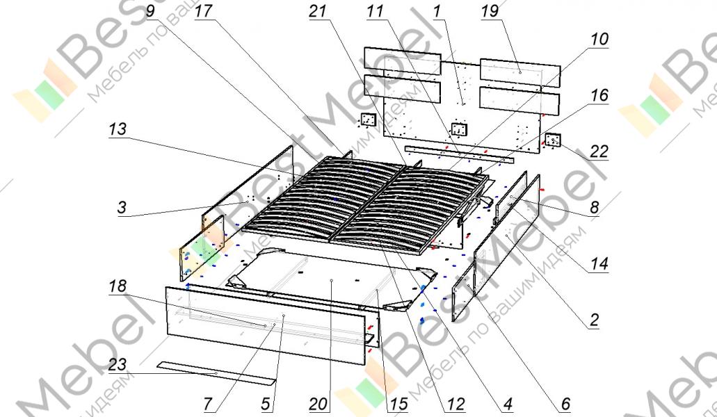 Сборка кровати белла без подъемного механизма