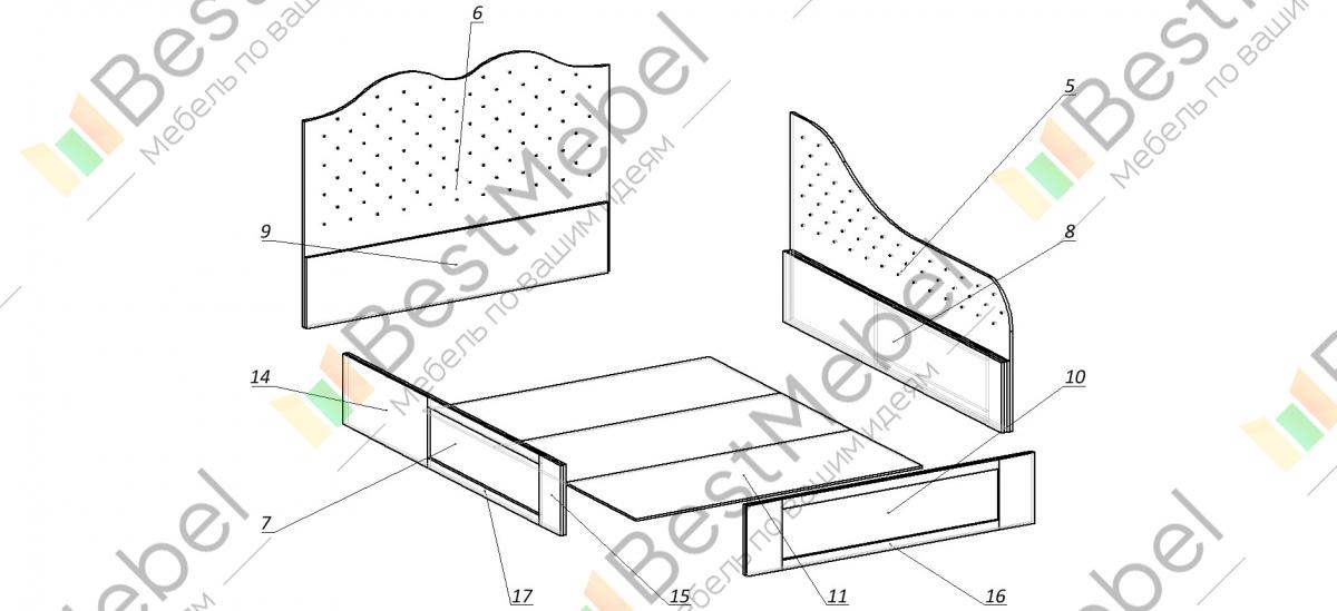 Сборка кровати с мягким изголовьем