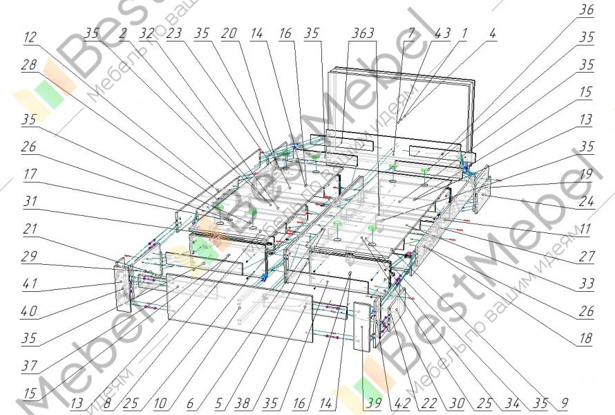 Схема сборки кровати флоренция