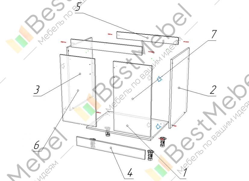 Тумба под мойку 800 сборка